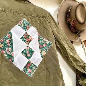 UPCYCLED Babaton safari vibe shirt/cover up w cabin cottage country vibe